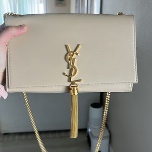Beige YSL medium purse